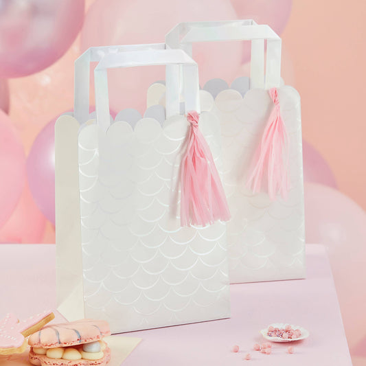 Mermaid Party Bags With Shell Handle & Tissue Tassel