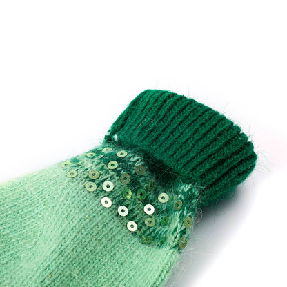 Green Sequin Gloves