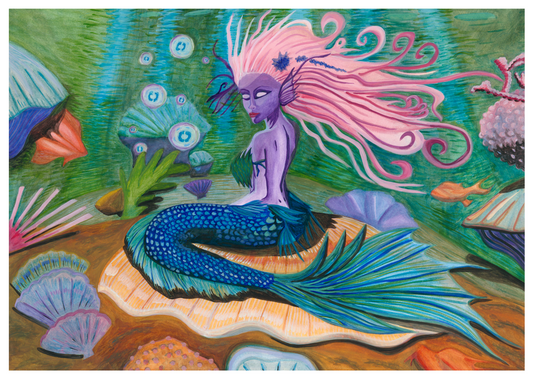 Sarah Lawak's Curious Mermaid Giclée Print (A4)