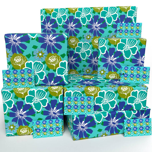 Tropical Wrapping Paper • 100% Recycled • Vegan Ink