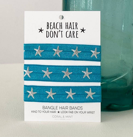 Beach Hair Don't Care Teal Bangle Bands.