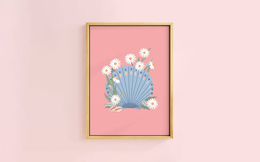 Oh So Daisy Daisy Clam Shell Art Print