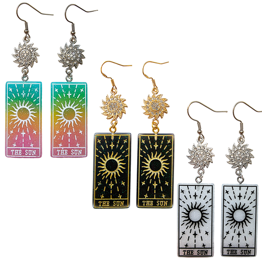 Tarot Card Earrings The Sun