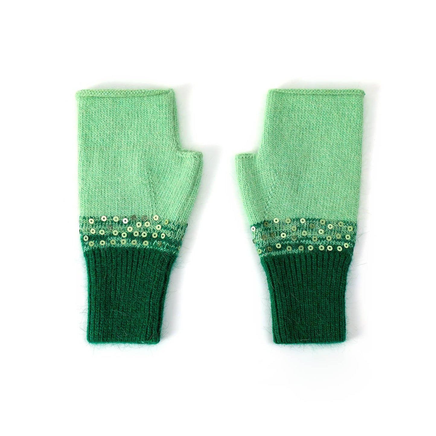 Green Sequin Gloves