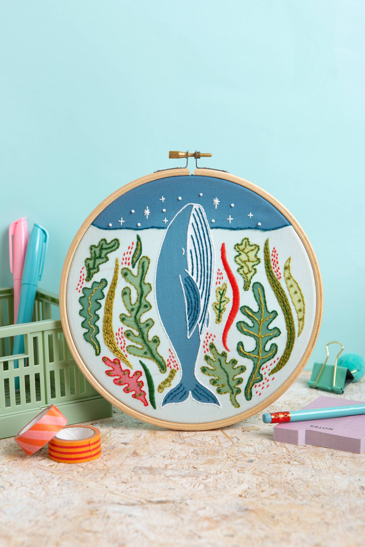 Hawthorn Handmade - Stargazing Whale Embroidery Kit