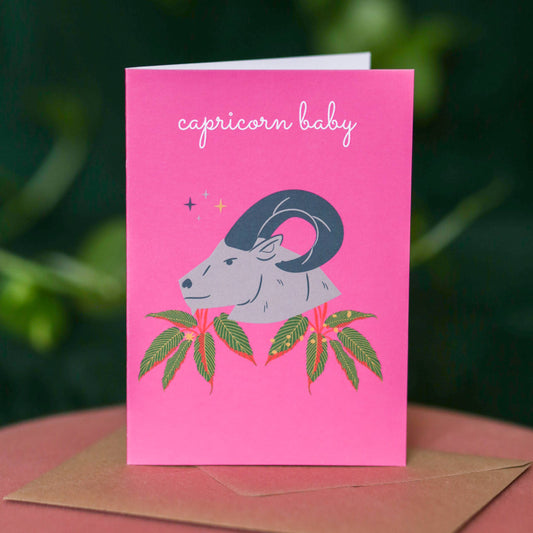 Capricorn Baby Birthday Card