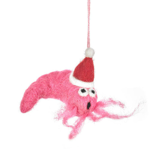 Festive Prawn Felt Decoration